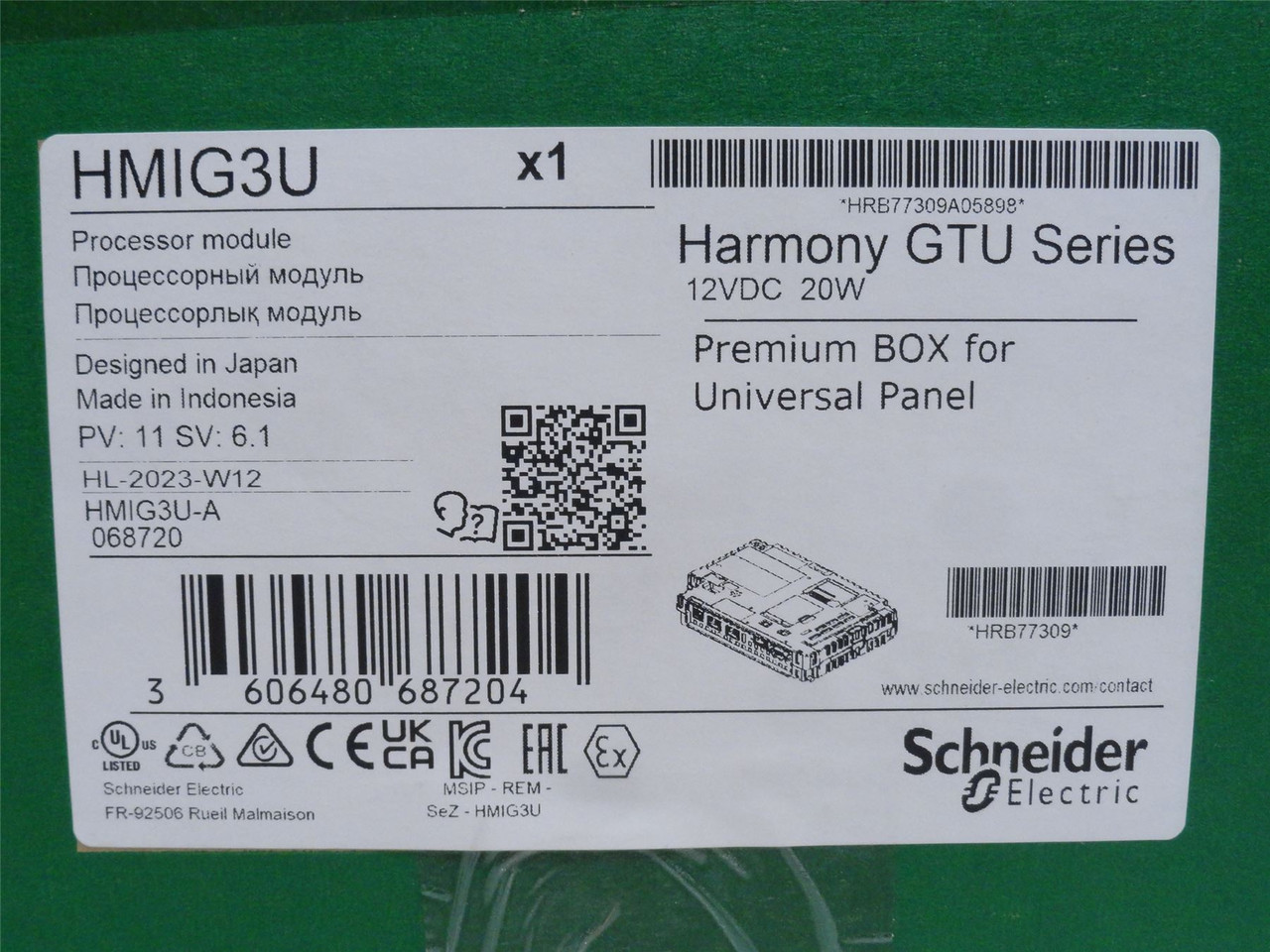 Schneider HMIG3U; Harmony GTU Base Unit; 12VDC