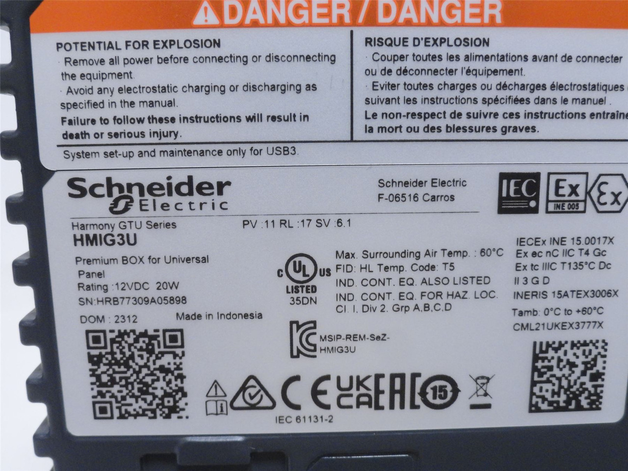 Schneider HMIG3U; Harmony GTU Base Unit; 12VDC