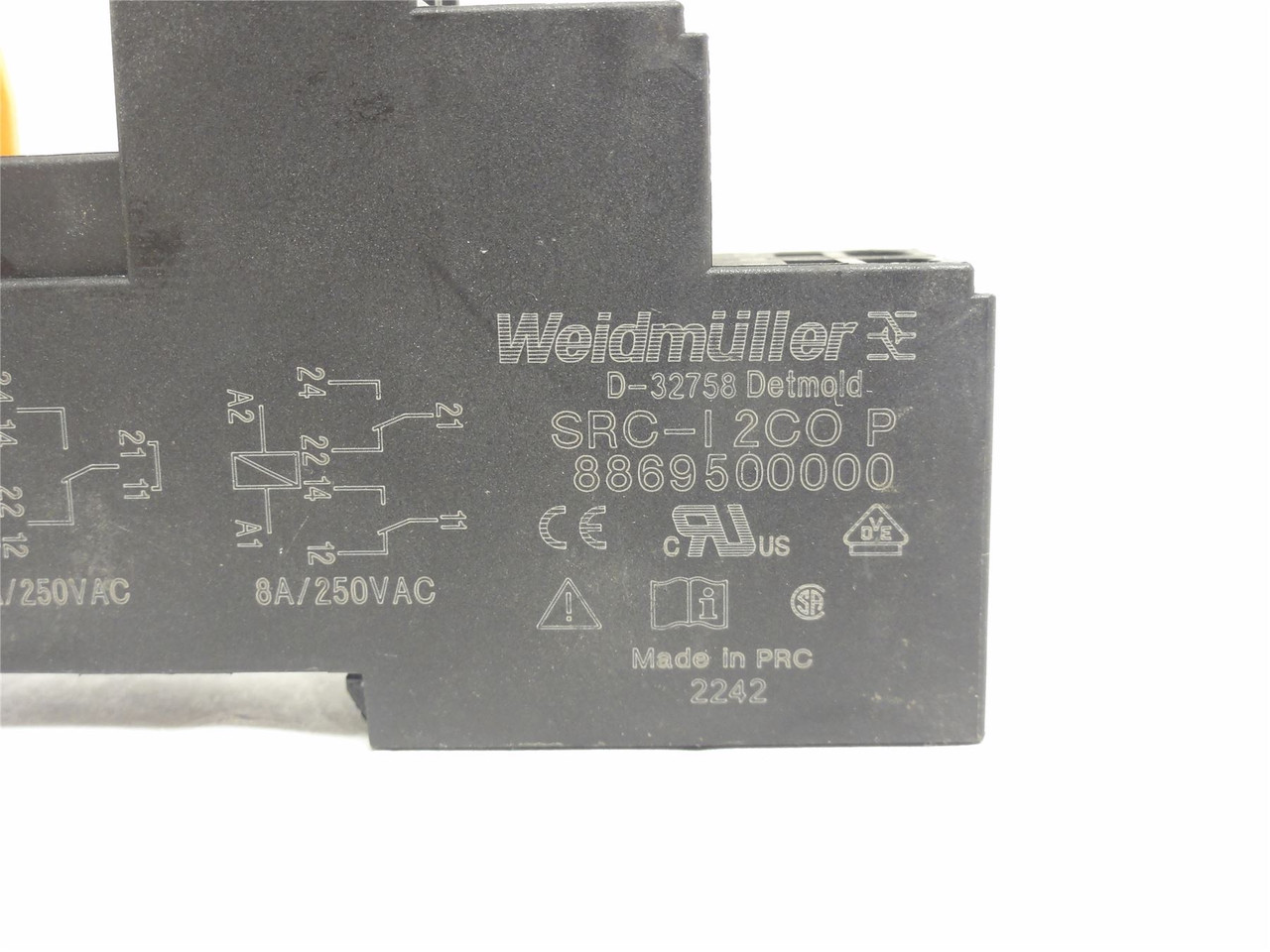 Weidmuller SRC-I; PC Board Mount Relay Socket; 18A; 250VAC
