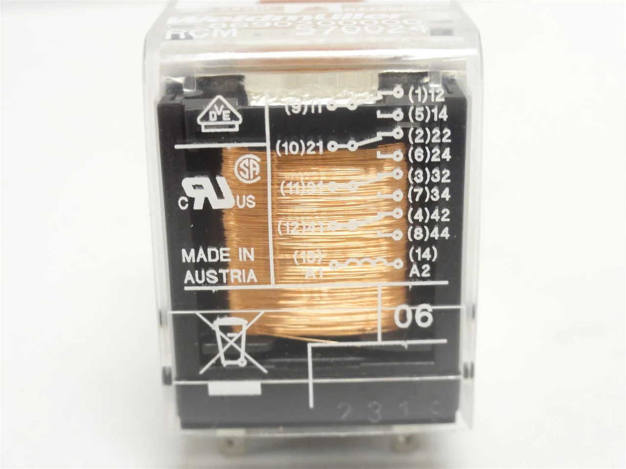Weidmuller 8690200000; Relay; GP; 6A; 240VAC; 14-Pin Base