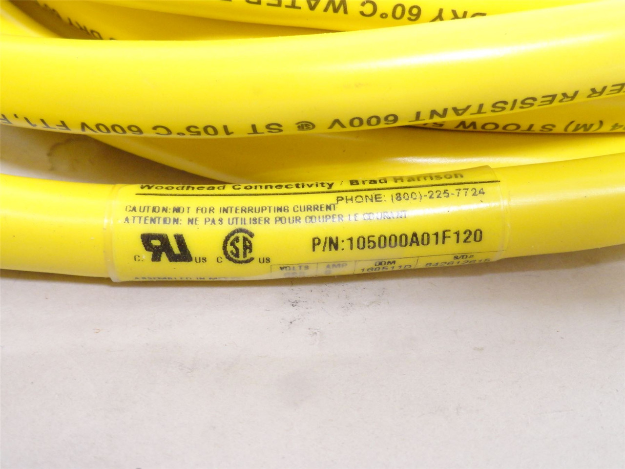 Woodhead 1300061171; Straight Female Cordset 105000A01F120
