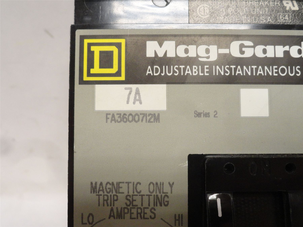 Square D FA3600712M; Circuit Breaker; 7A; 3P; 600VAC