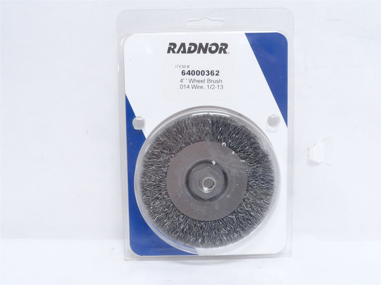 Radnor 64000362; Crimped Steel Wire Wheel; 4'' X 1/2''-13