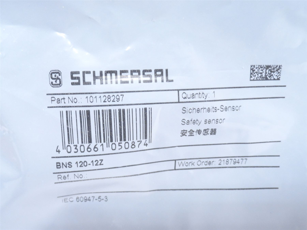 Schmersal BNS120-12Z; Safety Magnetic Sensor 100VAC/DC; 250mA