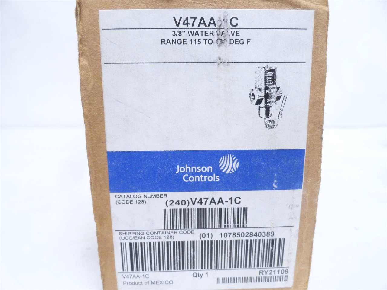 Johnson-Controls V47AA-1; Temp Controller 3/8NPT 115-180F