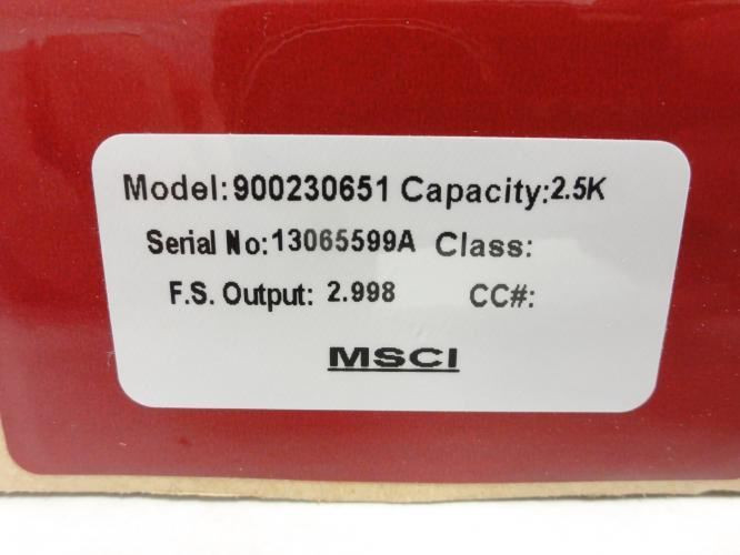 MSCI 900230651; Load Cell 2.5K0 Capacity; 235" Cable Length