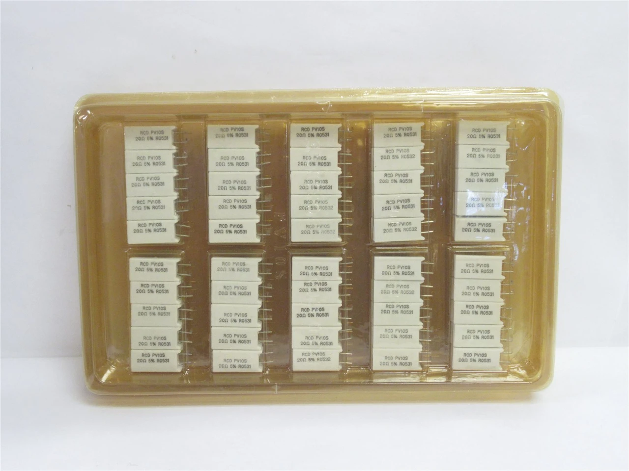 RCD PV10S-200-JB; Lot-100 Resistors; 20 OHM; 5%