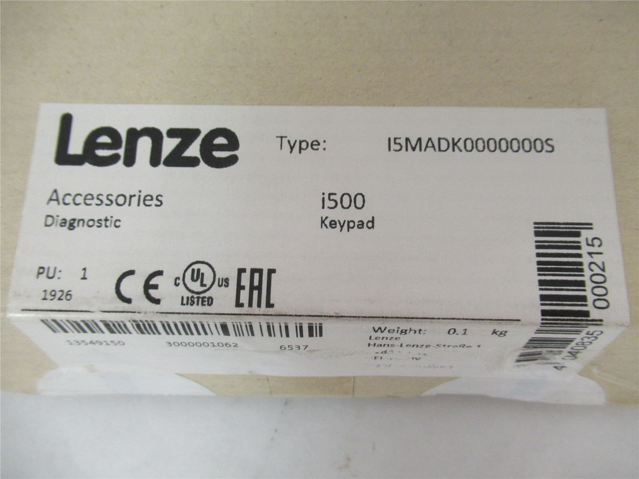 Lenze I5MADK0000000S; Keypad for  W/The  I510 AND I550