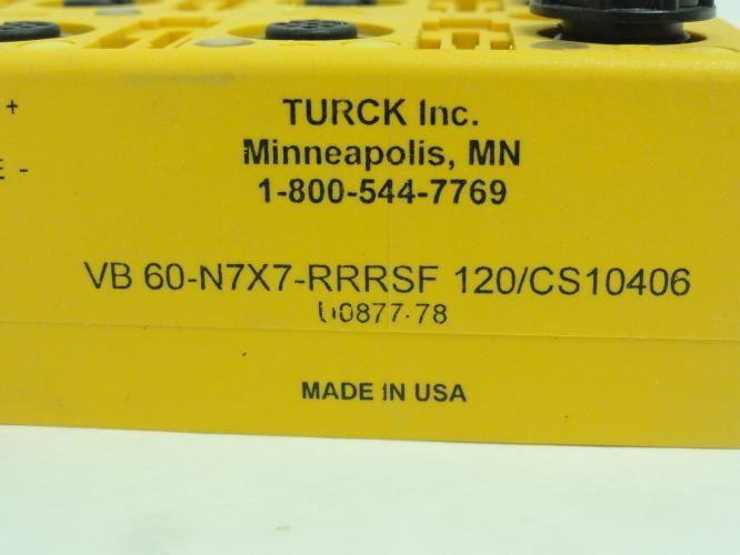 Banner VB60-N7X7-RRRSF120/CS10406; Junction Box U0877-78