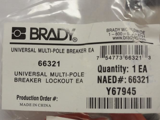 Brady 66321; Circuit Breaker Lockout; Tie Bar; more than 1A