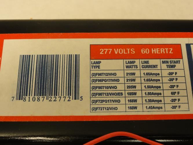 Advance Ballasts VS2S200TP; Ballast; 2 Lamps; 277V