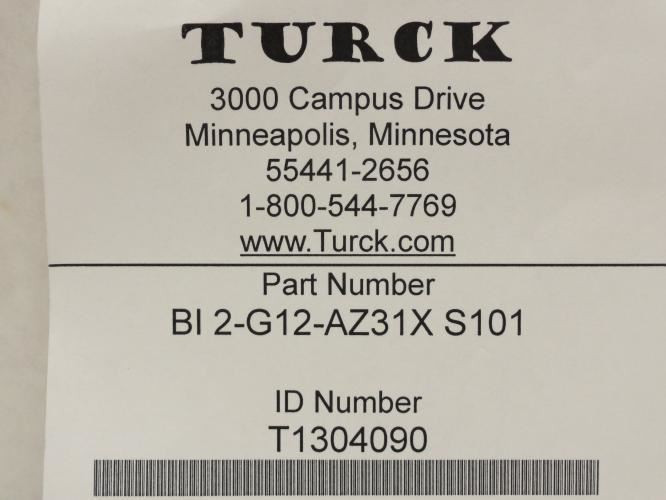 Turck Bi 2-G12-AZ31X S101; Inductive Prox Sensor; 35-250VAC; 2m