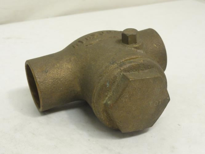 Stockham B-309C-1-1/4; Inline Check Valve 1-1/4"; Bronze; Solder