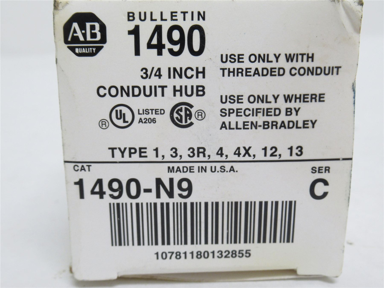 Allen-Bradley 1490-N9; Conduit Hub; Connector Size: 3/4"