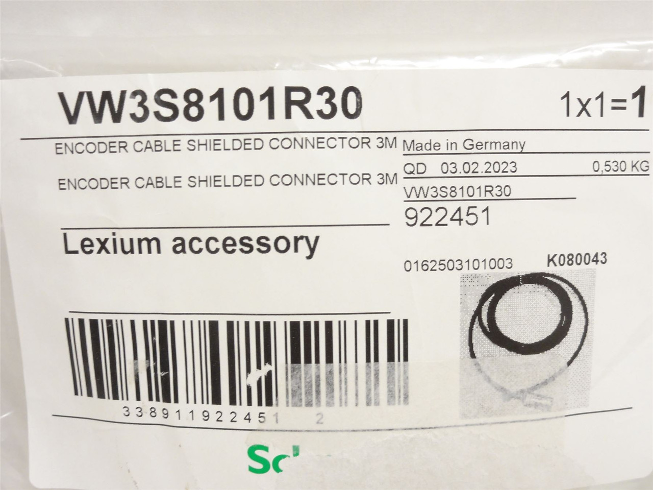 Schneider VW3S8101R30; Encoder Feedback Cable; 3m Long