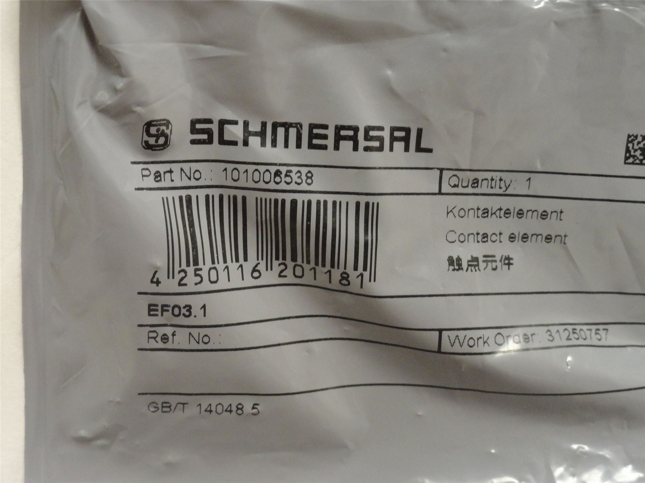 Schmersal EF03.1; Contact Block 101006538 8A@250VAC; 5A@24VDC