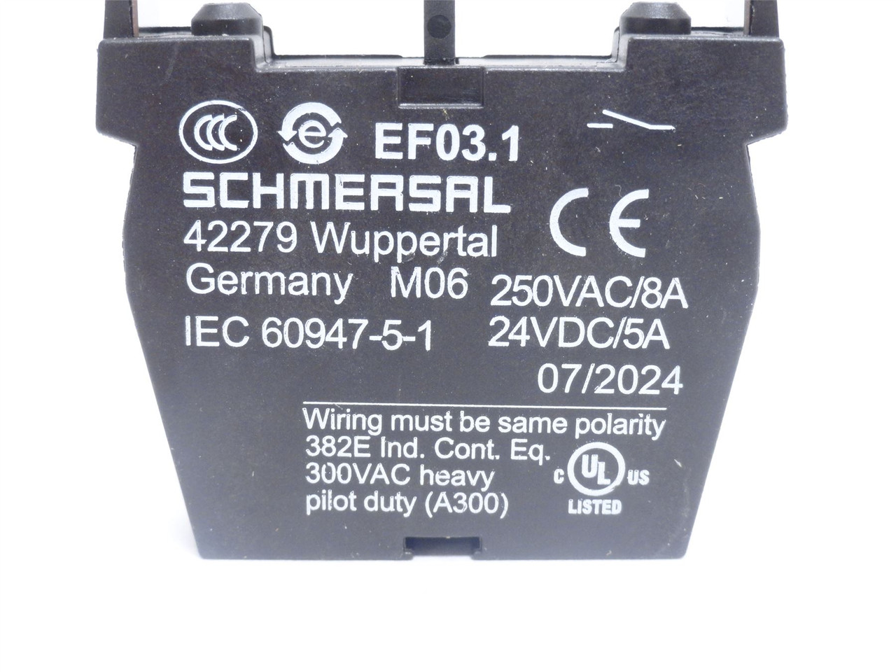 Schmersal EF03.1; Contact Block 101006538 8A@250VAC; 5A@24VDC