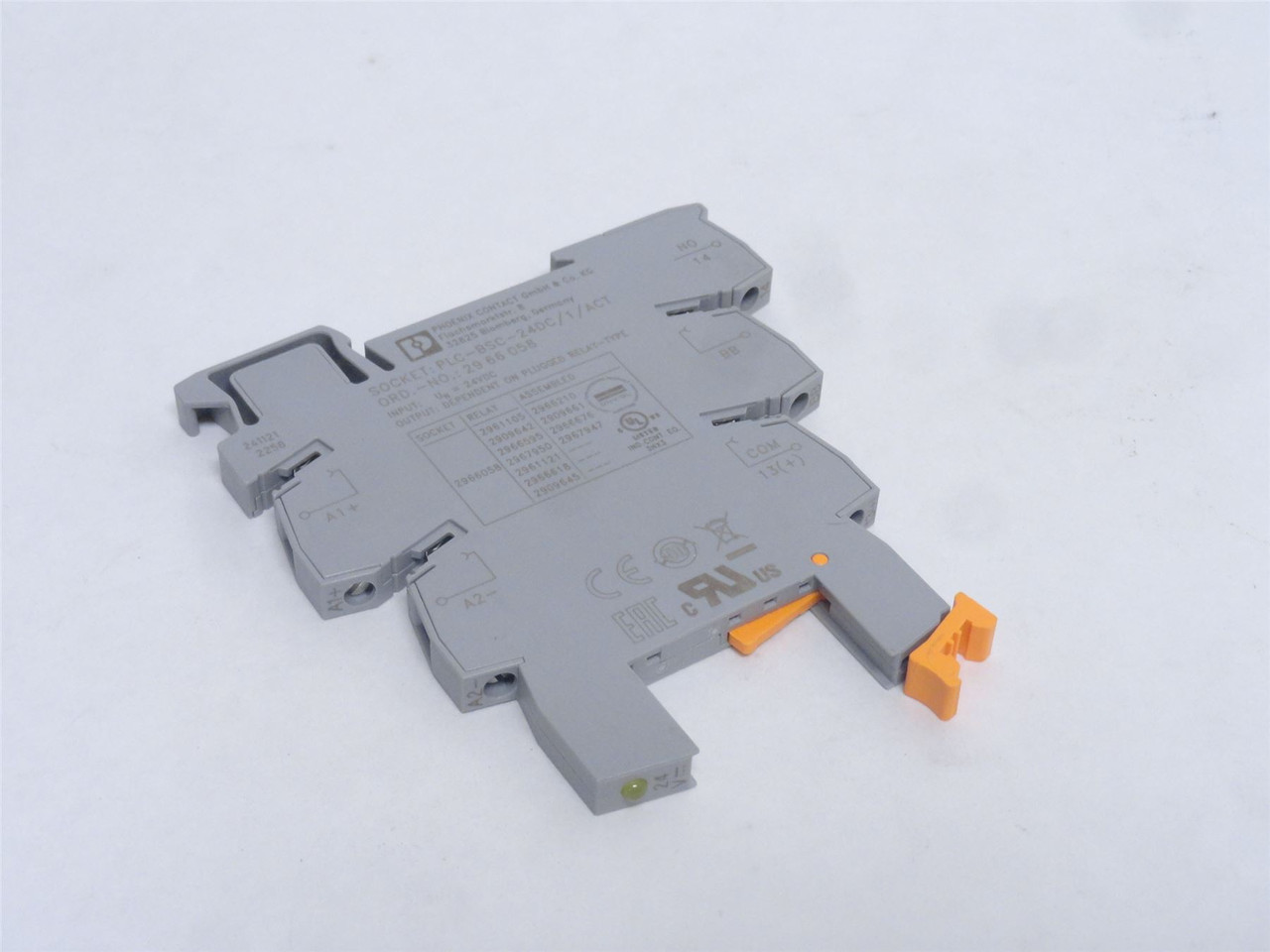 Phoenix PLC-BSC-24DC/1/ACT; Relay Base 2966058; 24VDC