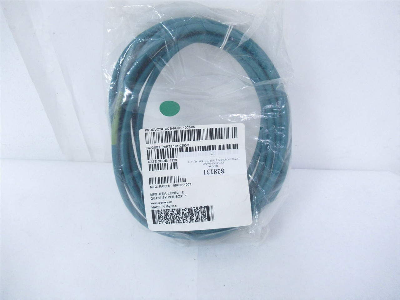 Cognex 185-0253R; Ethernet Cable 5M 15' Length