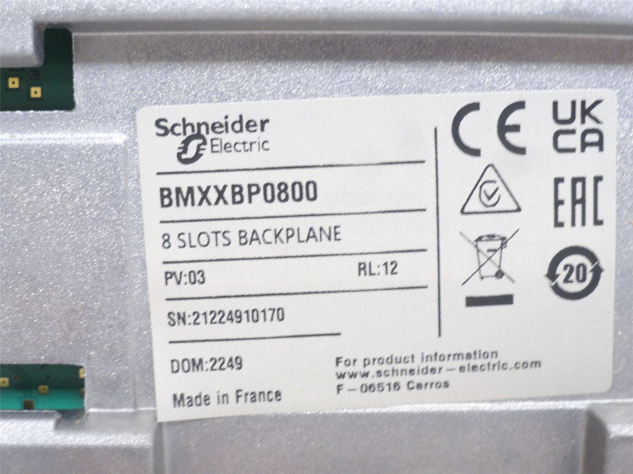 Schneider BMXXBP0800; Modicon X80 Rack; Ethernet Backplane