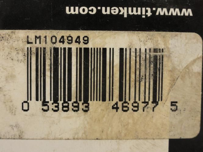 Timken LM104949; Tapered Roller Bearing Cone; 2" ID x 7/8" Wide