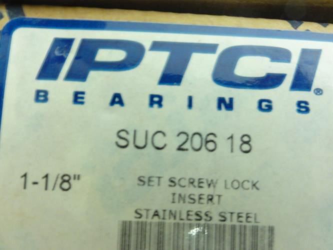 IPTCI SUC206-18; SS Insert Bearing; 1.125" Bore; 2.4409" OD