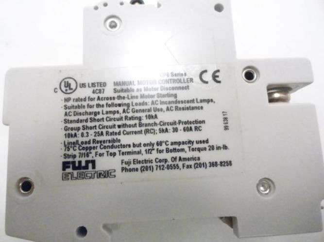 Fuji CP6 3EU2; Manual Motor Controller 2A; 480Y/277VAC; 10kA