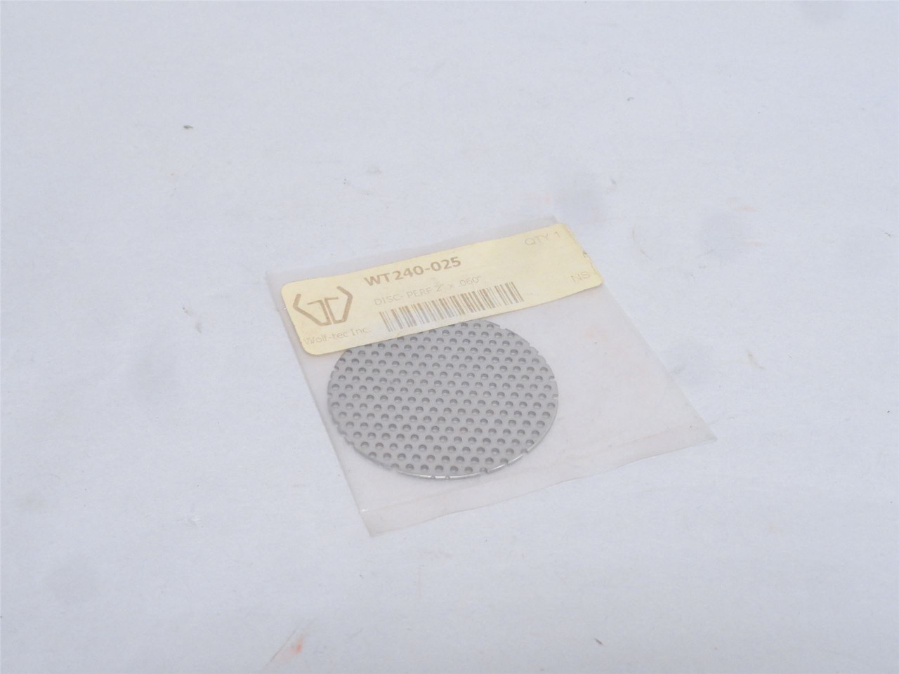 Wolf-Tec WT240025; Perforated Disk; SS; 2" x 0.60"