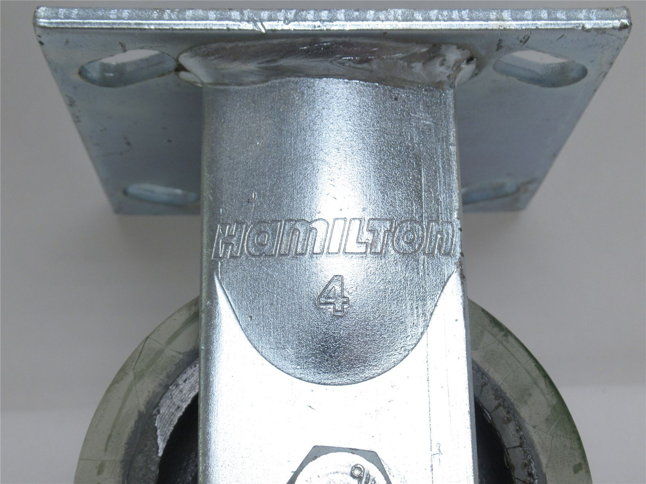 Hamilton R-524-DB; Rigid Caster; Top Plate Mount; 4"OD x 2"W