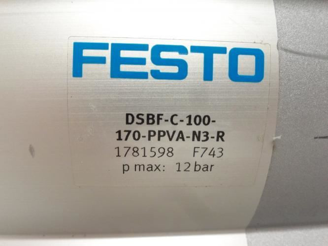 Festo DSBF-C-100-170-PPVA-N3-R; Air Cylinder; 100 OD x 170mm Stk