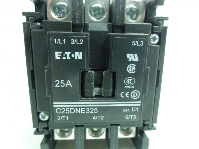 Eaton C25DNE325A-GL; Contactor 25A; 600V; 3P; Coil: 120VAC