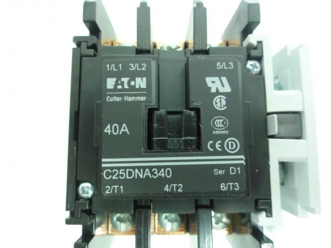 Eaton C25DNA340AC; Contactor; 40A; 600VAC; 3P; Coil: 120VAC