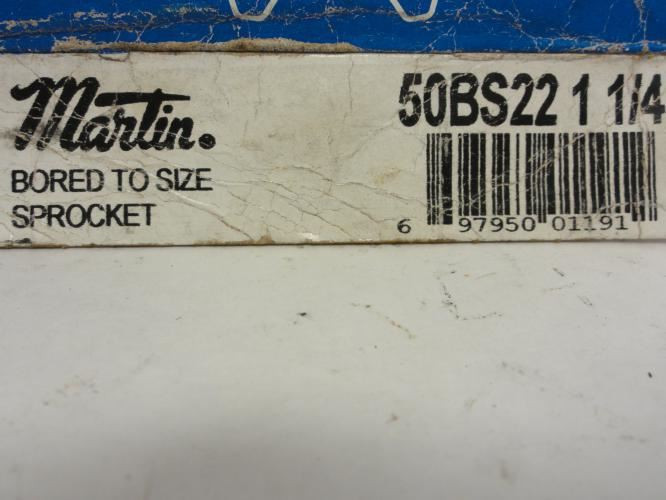 Martin 50BS22-1-1/4; Sprocket # 50; 22Teeth; 1-1/4"ID