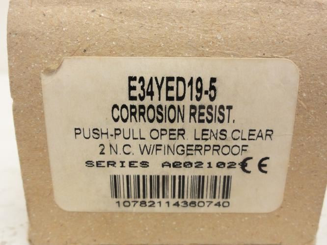 Cutler-Hammer E34YED19-5; Push/Pull Switch; Clear; 250V; 2-NC