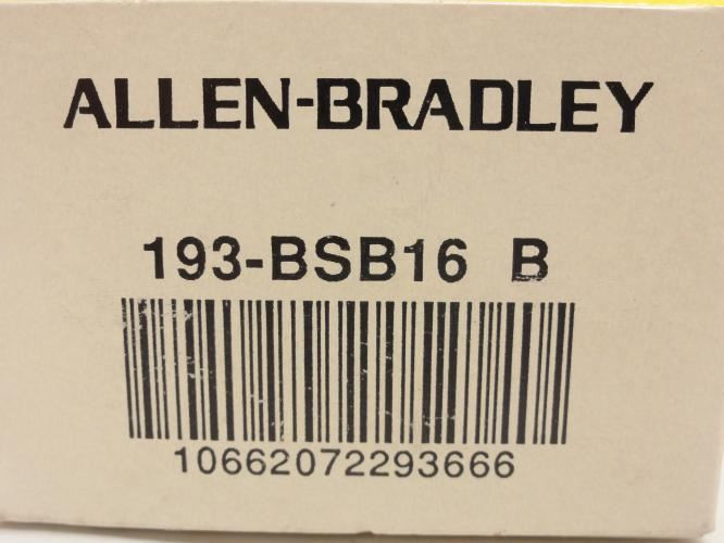 Allen-Bradley 193-BSB 16; Overload Relay; 1.0-1.6A; 3P; 600V