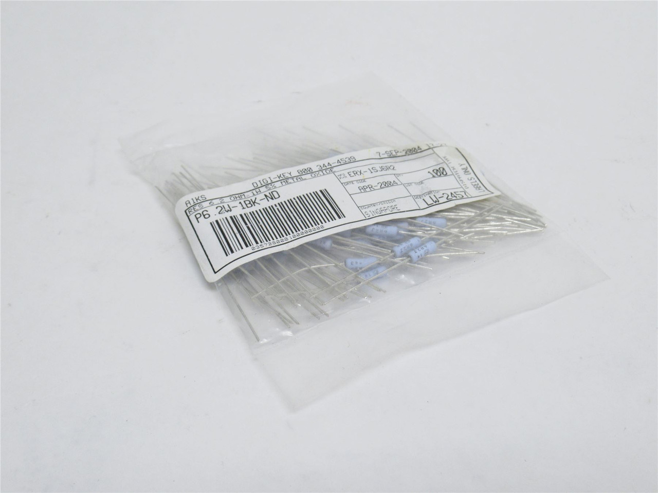 Panasonic ERX-1SJ6R2; Bag-100; 6.2 Ohms ±5% 1W; Flame Proof