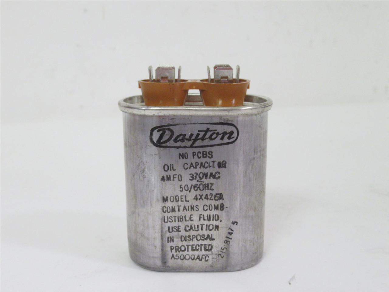 Dayton 4X426A; Capacitor; 4 MFD; 370VAC