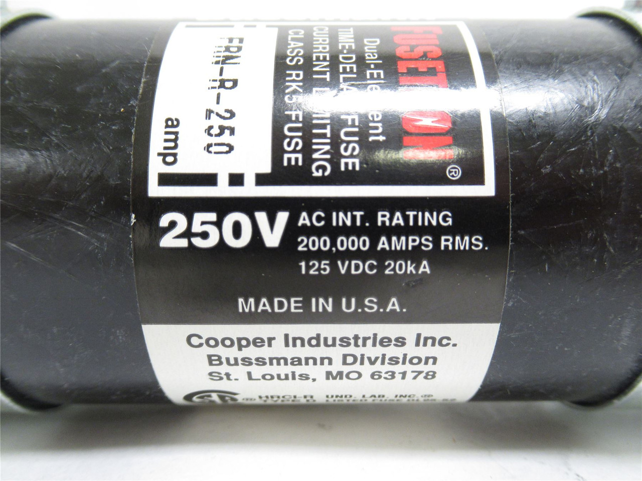 Bussmann FRN-R-250; Fusetron Time Delay Fuse; 250A; 250VAC