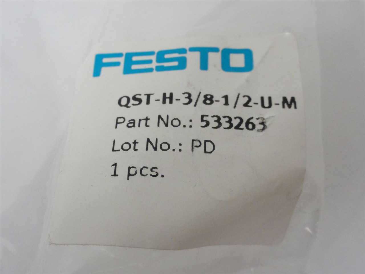 Festo 533263; Lot-2 Fittings QST-H-3/8-1/2-U-M; 1/2"Tube Size