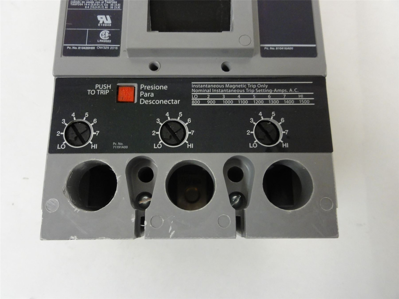 Siemens FXD63A150; Circuit Breaker 150A 3Pole 600V
