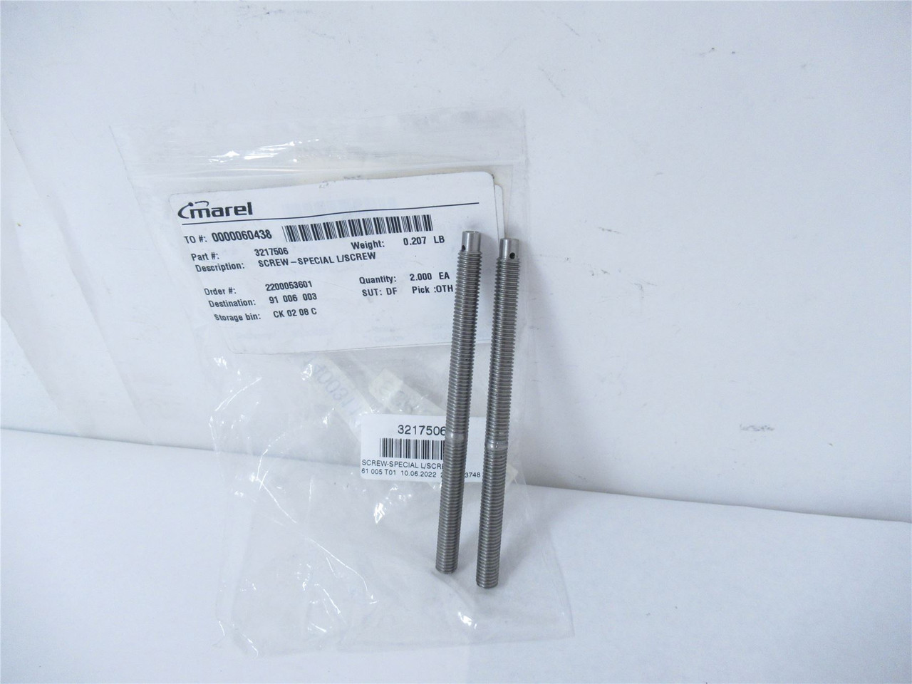 Marel 3217506; Lot-2 Screw Special 5.75" L