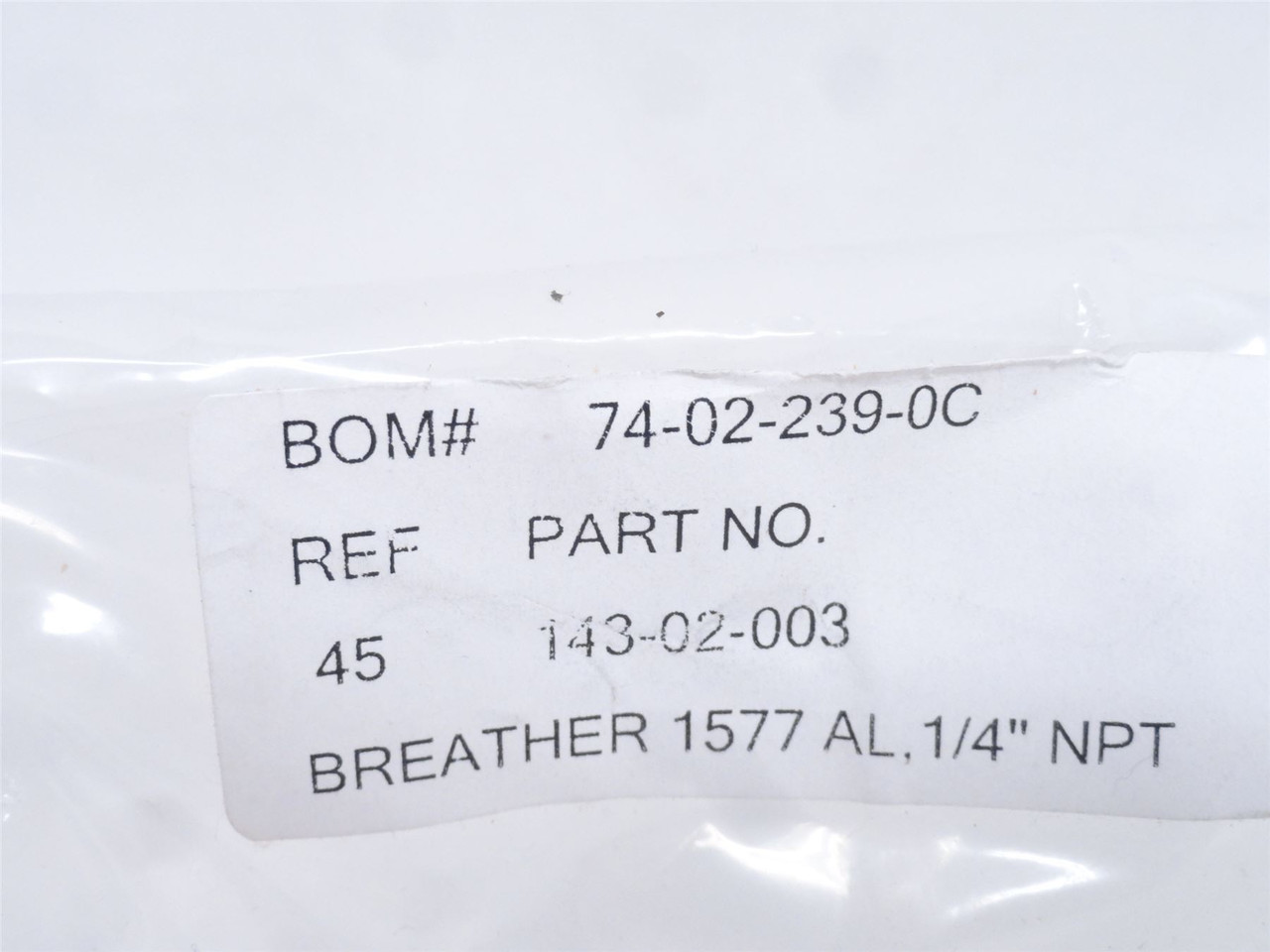BOM 143-02-003; Breather Cap 1/4NPT; W/Sight Glass; 1/2NPT