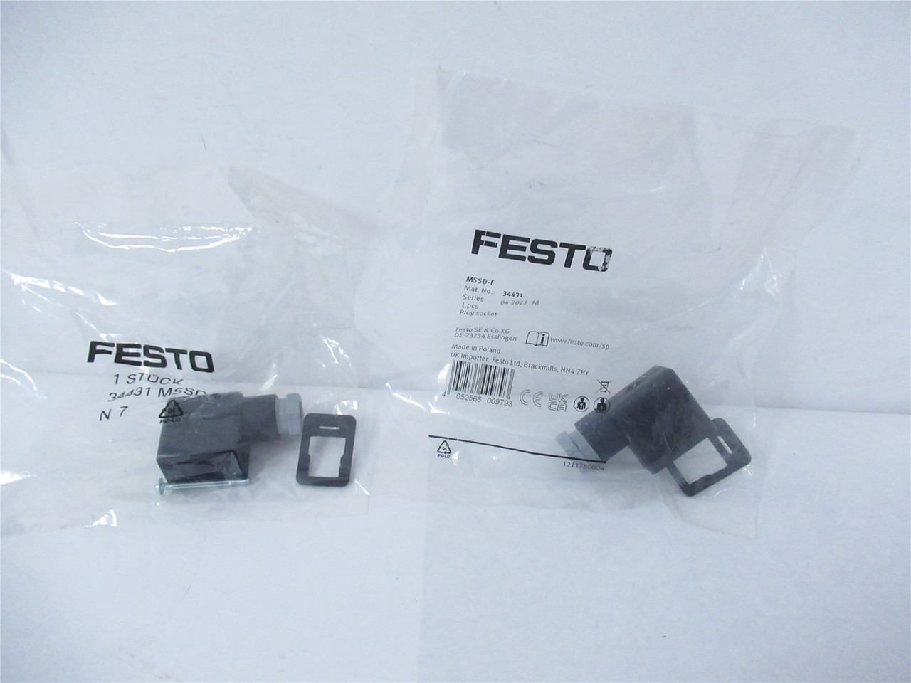 Festo MSSD-F; Lot-2 Plug Socket PN34431 (Missing screw)