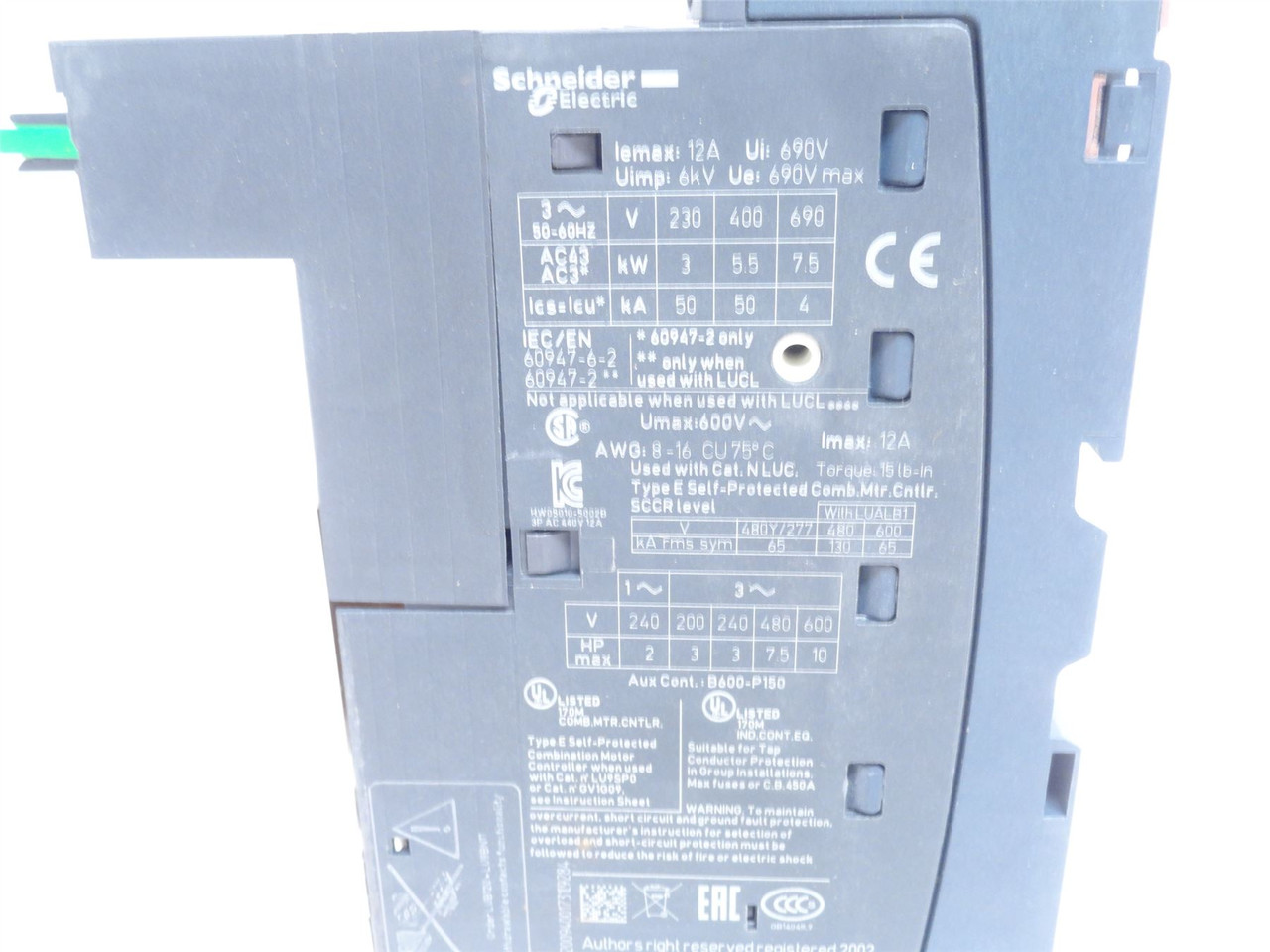 Schneider LUB12; Non-Reversing Power Base; 12A; 110-240VAC