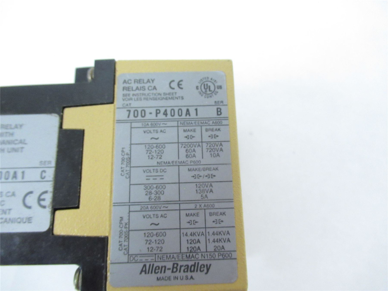 Allen-Bradley 700-PL400A1C; Relay Latch