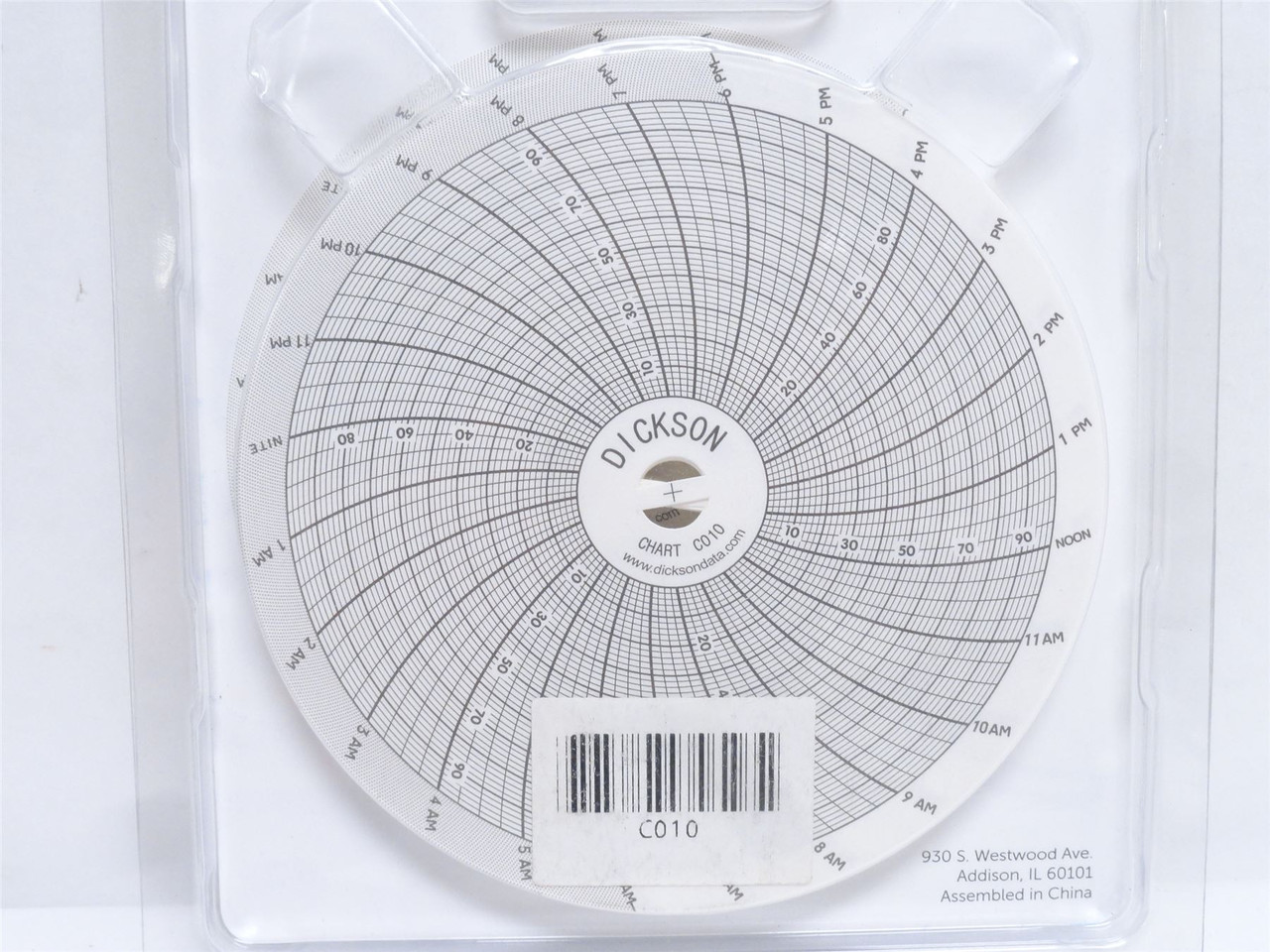 Dickson C010; Pack-60; Circular Paper Charts; 4" Diamter