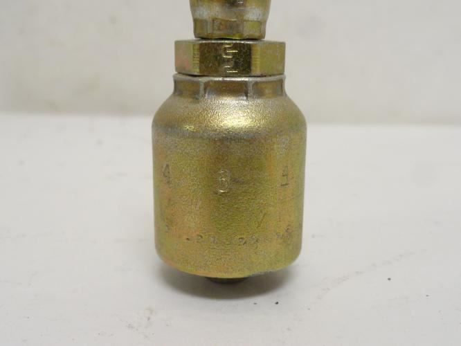 Parker 10643-4-6; Crimp Hydraulic Hose Fitting; 3/8 JIC Swivel