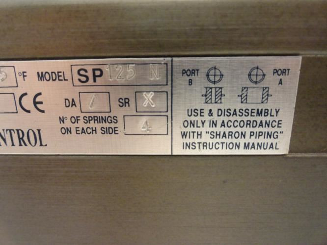 Sharpe SP125N; Pneumatic Actuator max 120 PSI