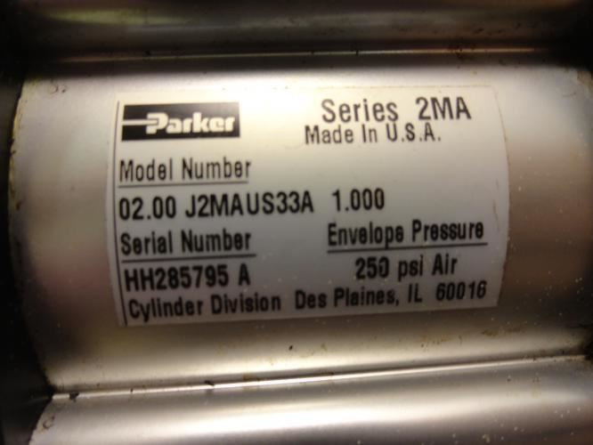 Parker 02.00 J2MAU33A 1.000; Pneumatic Cylinder 2" B x 1" S
