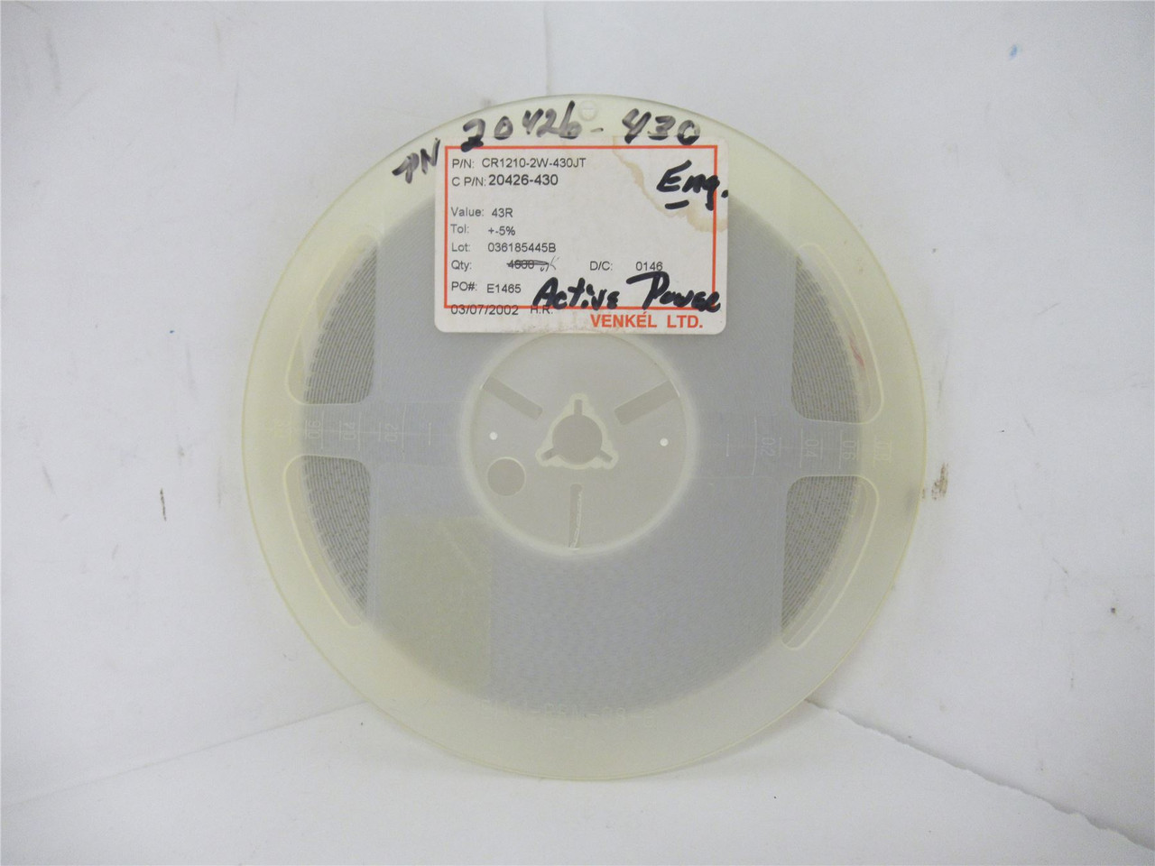 Venkel CR1210-2W-430JT; Lot-3000 Chip Resistor; 43R
